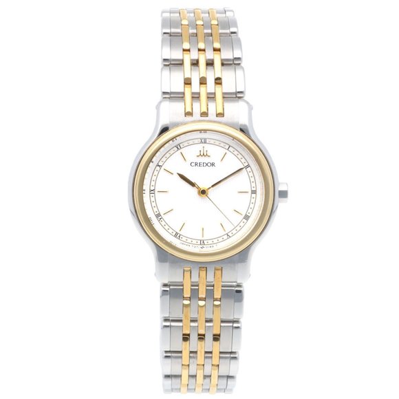 Credor Seiko Watch Stainless Steel 7371-0090 Quartz Ladies CREDOR